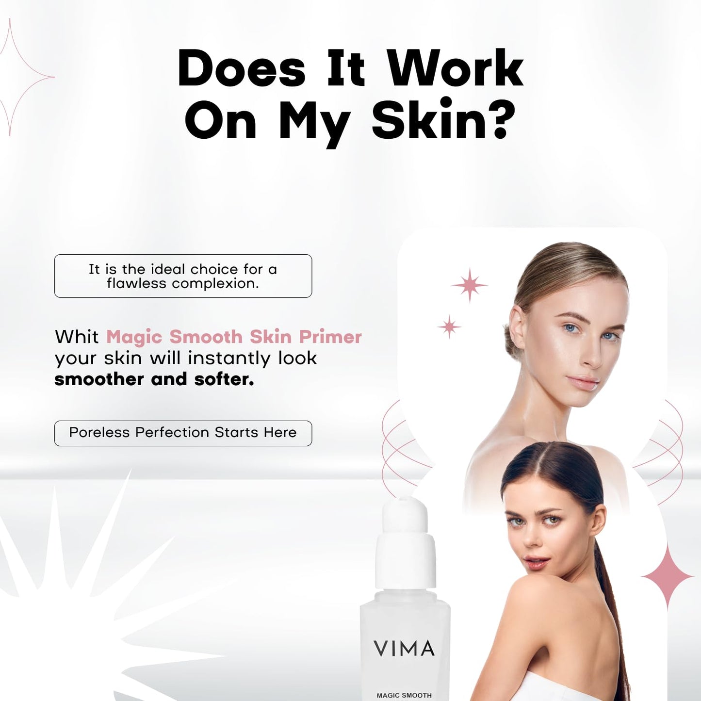 Vima Pore Blurring Makeup Primer - Smoothing & Line-Refining with Vitamin E - 1 fl oz