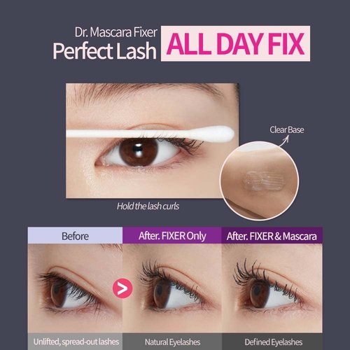 ETUDE Dr. Mascara Fixer - All-Day Curl Hold & Volumizing Formula | Smudge-Proof Transparent (0.203 Fl Oz)