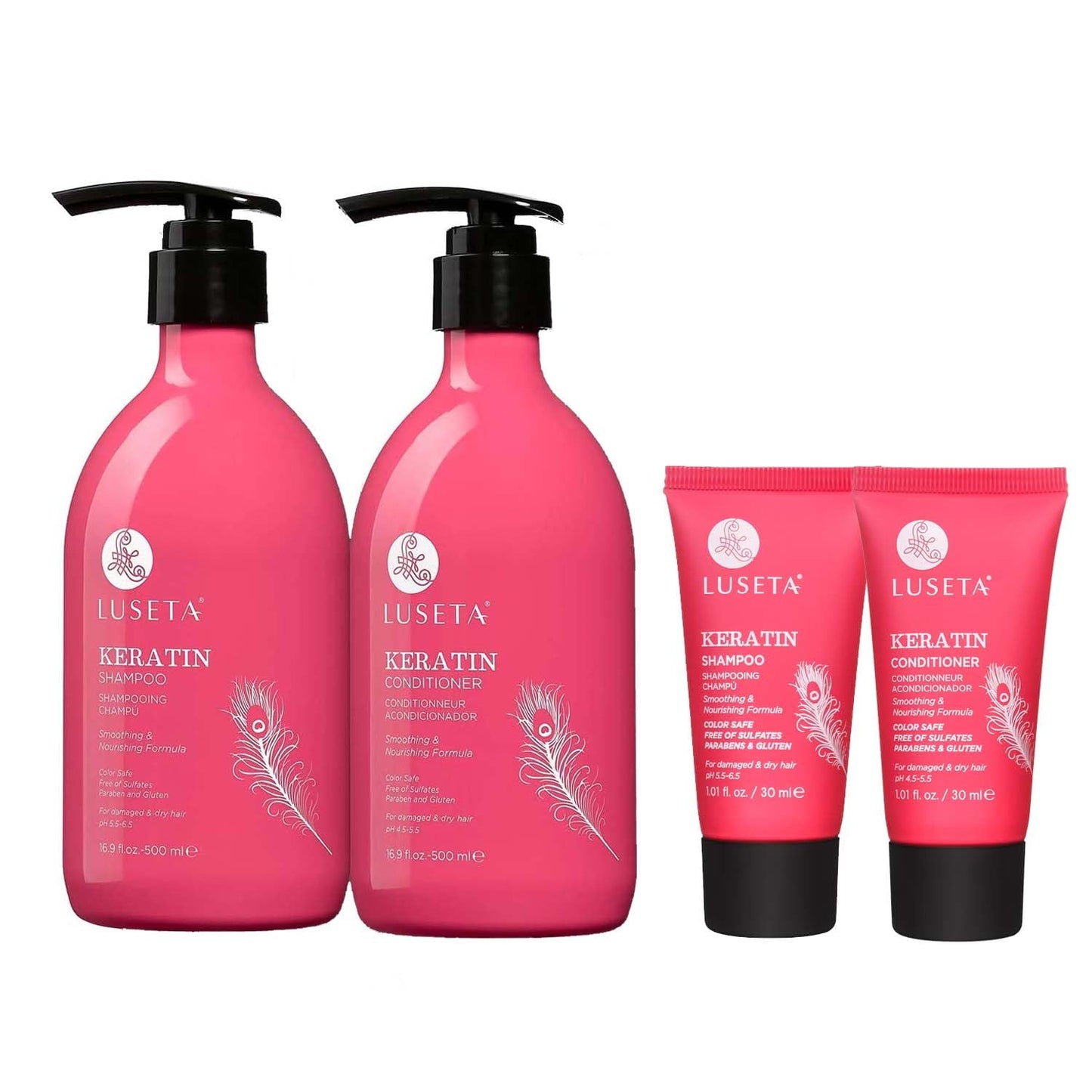 Luseta Hyaluronic Acid Moisturizing Shampoo & Conditioner Set for Dry and Damaged Hair, Sulfate Free Shampoo and Conditioner for Women Infused with Argan Oil and Shea Butter Paraben-Free2 x 16.9oz