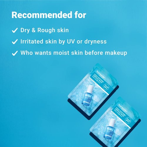 Real Barrier Aqua Soothing Ampoule Face Mask - Hydrating Korean Sheet Mask with Hyaluronic Acid | 10 Pack
