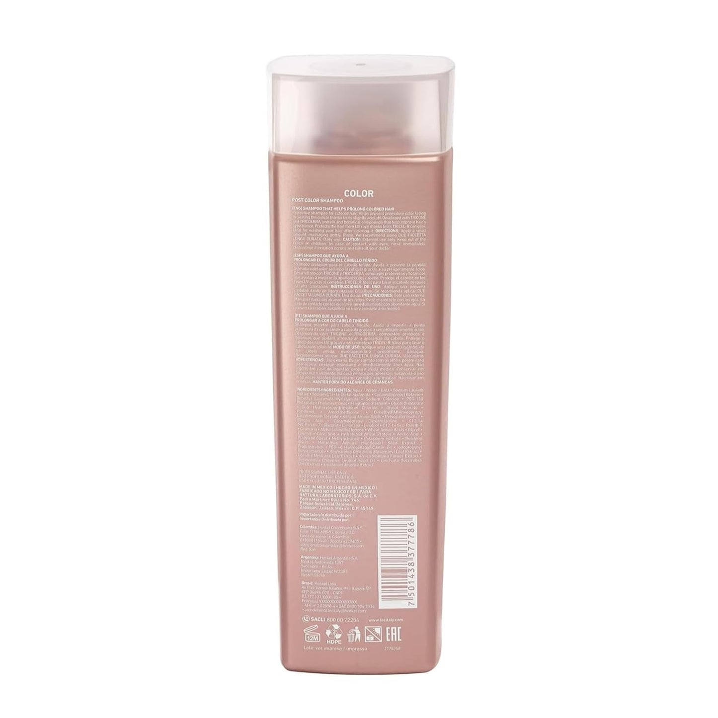 Tec Italy Post Color Hydrating Shampoo - Protects Color & Maintains Shine | 10.14 fl oz (300 ml)
