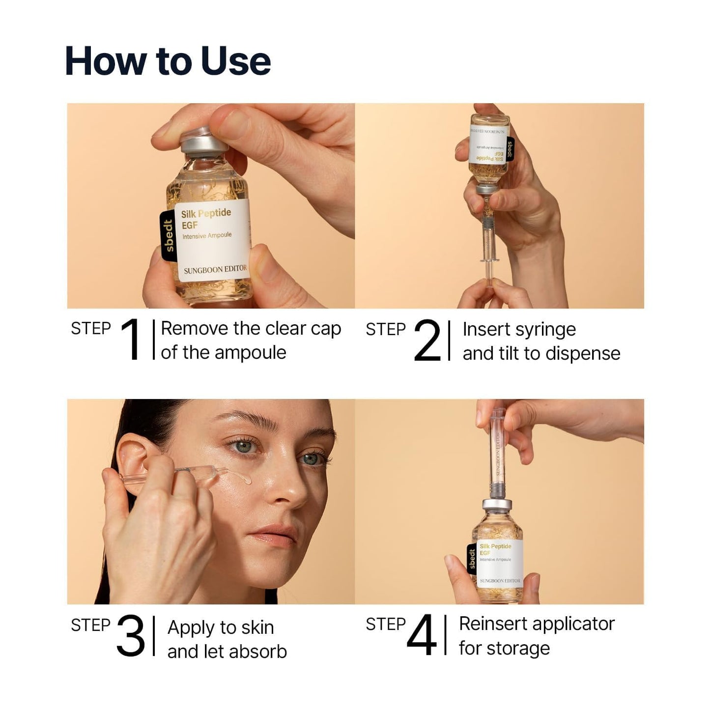 SUNGBOON EDITOR Collagen Peptide Pink PDRN Glow Intensive Ampoule - Copper Peptides & Vitamin B12 Serum for Radiant Skin | 1.35 fl oz