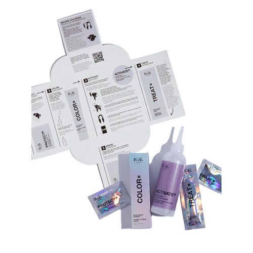 IGK Permanent Hair Dye Color Kit - 9NA Surf Club Light Cool Blonde | 100% Gray Coverage, Strengthens & Adds Shine