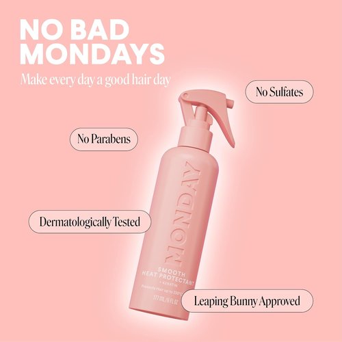 Monday Haircare Smooth Heat Protectant with Keratin - 6 oz | Pack of 2 for Polished Finish