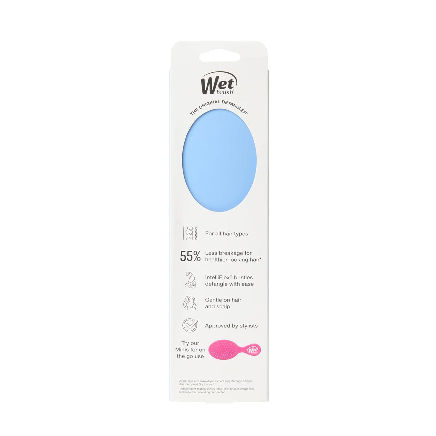 Wet Brush Detangling Brush - Tangle-Free Hair Brush for All Hair Types | Soft Flexible Bristles (Sky)