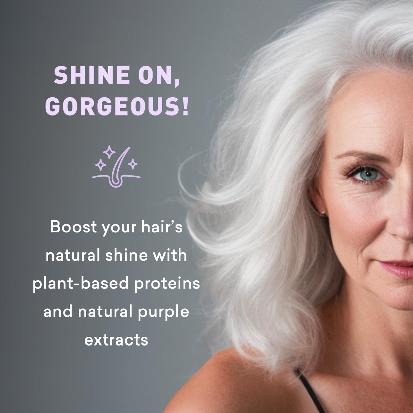 Just Nutritive Purple Conditioner for Blonde, Gray, White, Silver, and Bleached Hair - Eliminate Brassiness, Boost Shine, Repairs, Hydrates, Sulfate-Free, Paraben-Free, Gentle on Scalp, 8 oz.
