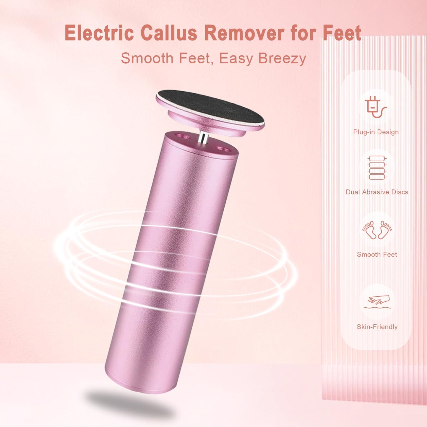 Electric Foot File 2025 Upgrades Electric Foot Callus Remover,Electric Callus Remover for Feet with 60 Pcs Sandpaper Discs, Foot File Electric with Speed Controller,for Dead Dry Crack Skin Calluses
