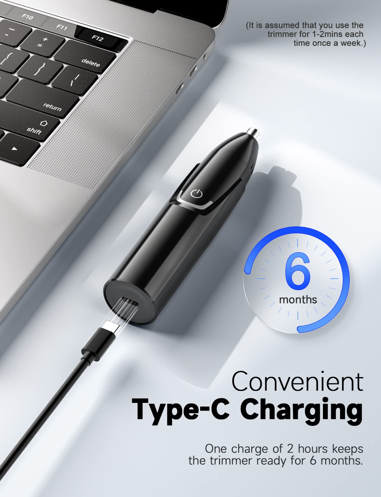 ZORAMI Rechargeable Ear and Nose Hair Trimmer - 2025 Professional Painless Eyebrow & Facial Hair Trimmer for Men Women, Powerful Motor and Dual-Edge Blades for Smoother Cutting Black