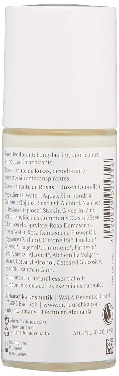 Dr. Hauschka Rose Deodorant - Natural Freshness in 1.7 Ounce Size for All-Day Protection