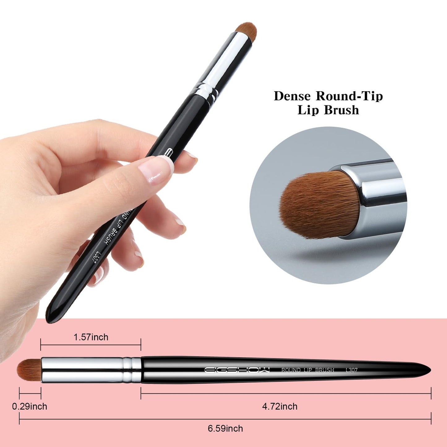 Lip Brush, EIGSHOW Lip Smudge Brush Round head for Gloss Lipstick, Multi-purpose Makeup Blending Applicator, Reusable (L307)
