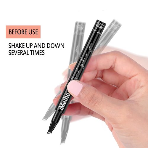 iMethod Eyebrow Pen - Natural-Looking Eyebrows with Micro-Fork Tip Applicator | Light Brown, All-Day Wear
