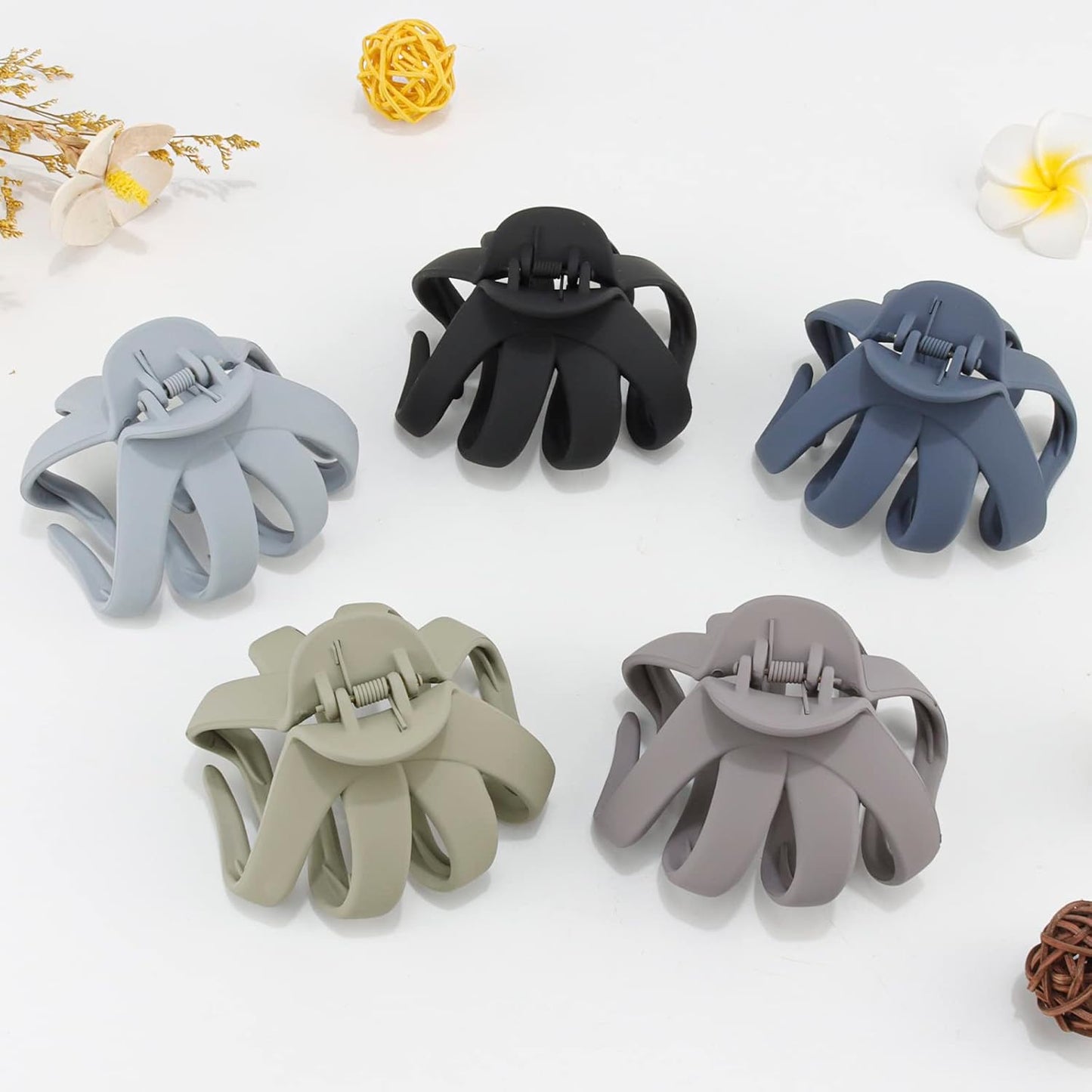 Hair Clips Claw Clips for Thick Hair 5Pcs Large Hair Clips 3.15'' Big Octopus Hair Clip Long Thick Medium Hair Neutral Jumbo Jaw Clips Hair Accessories for Women Girls