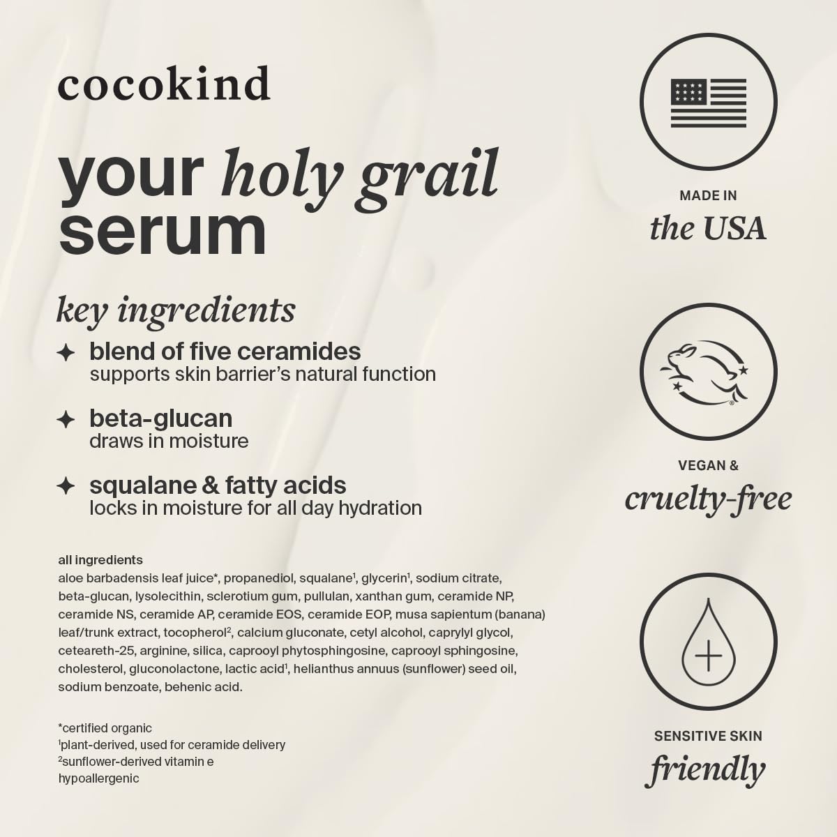 Cocokind Ceramide Barrier Serum - Hydrating Serum for All Skin Types | Fragrance-Free, 1 fl oz