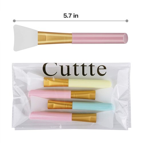 Cuttte Silicone Face Mask Applicators - 4 Pack Flexible Brushes for Mud, Clay & Charcoal Masks
