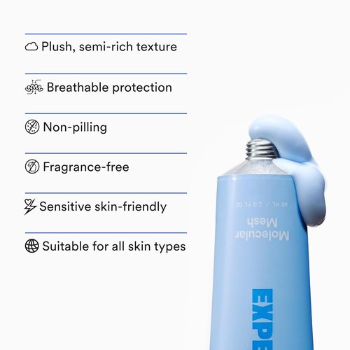 Experiment Molecular Mesh Barrier Repair Face Moisturizer - Soothing Lightweight Cream for Strength & Redness Relief - 2 FL OZ Vegan Formula for Sensitive Skin