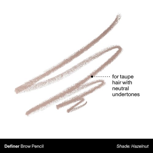 Morphe Definer Dual-Ended Brow Pencil & Spoolie - Eyebrow Pencil with Precision Slanted Tip for Shaping, Defining & Filling - Smooth, No-Tug Formula - Hazelnut (0.003 oz)