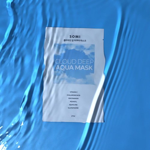 Cloud Deep Aqua Facial Mask - 10 Sheets | Korean Hydrating Face Sheet Mask for Daily Moisturizing & Soothing