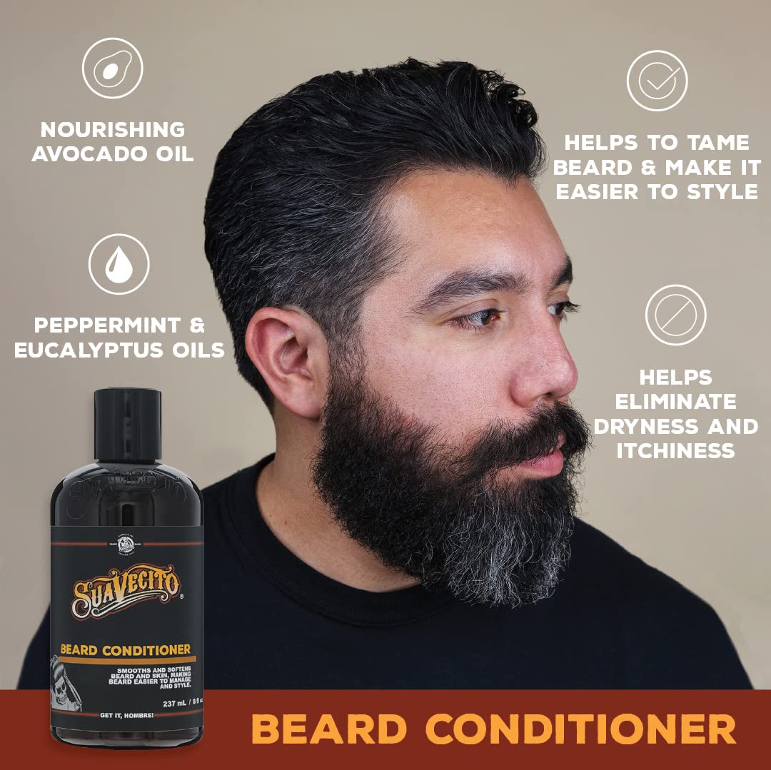 Suavecito Beard Wash Set - Cleansing & Conditioning Kit for Men | 8 oz Each