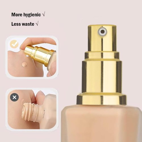 Chris.W Foundation Pump Dispenser - 2 Pack for Estee Lauder Double Wear & Maybelline Fit Me | Gold Lid