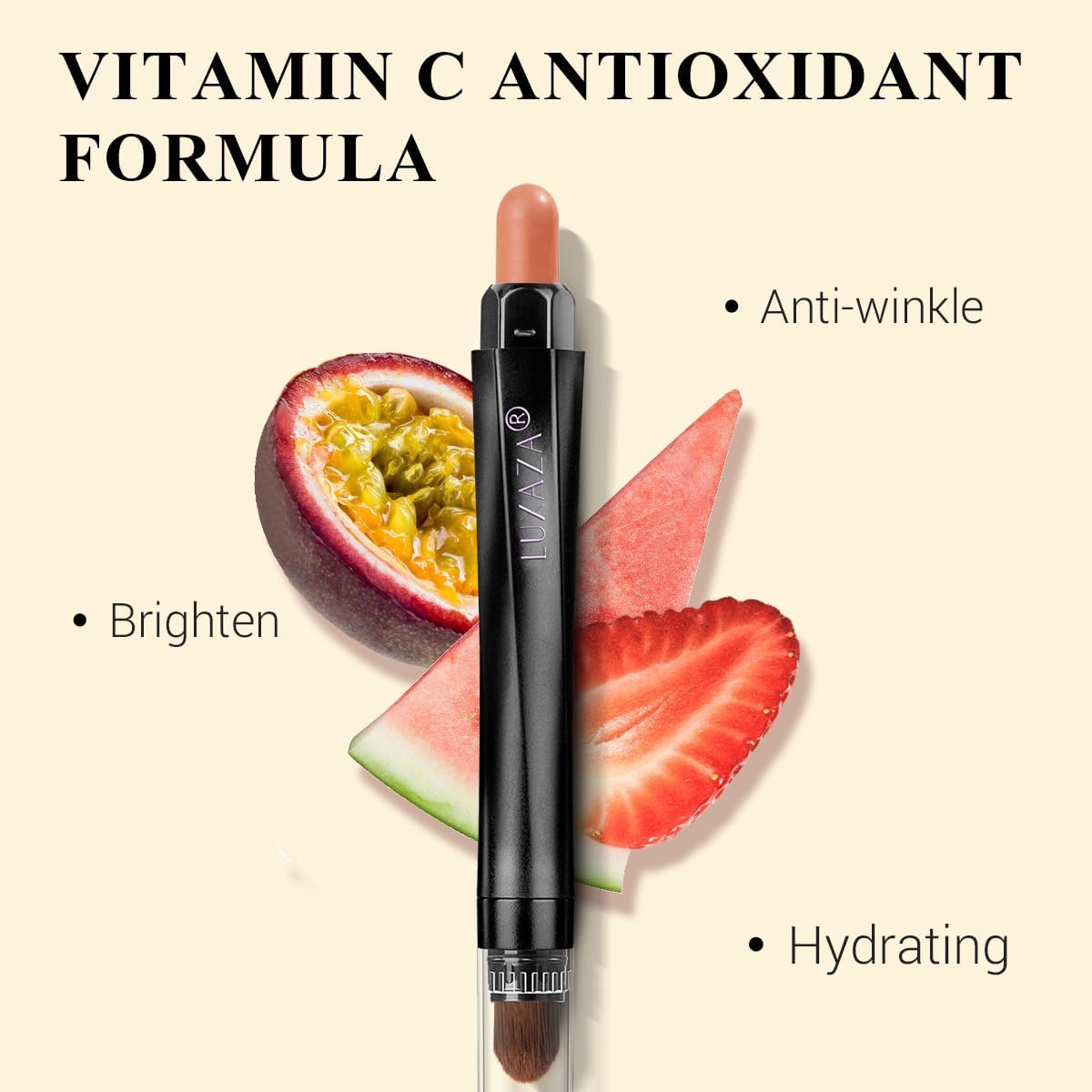 Cream Single Eyeshadow Stick with Blending Brush, Hypoallergenic Eye Shadow Sticks Makeup, Pro Waterproof & Long Lasting Eye Brightener Stick, Eyeshadow Pencil Crayon Shimmer #74