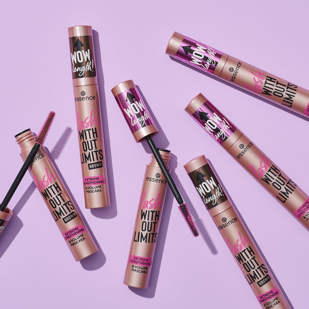 Essence Lash Without Limits Mascara - Extreme Lengthening & Volume in Brown | Vegan, Cruelty-Free