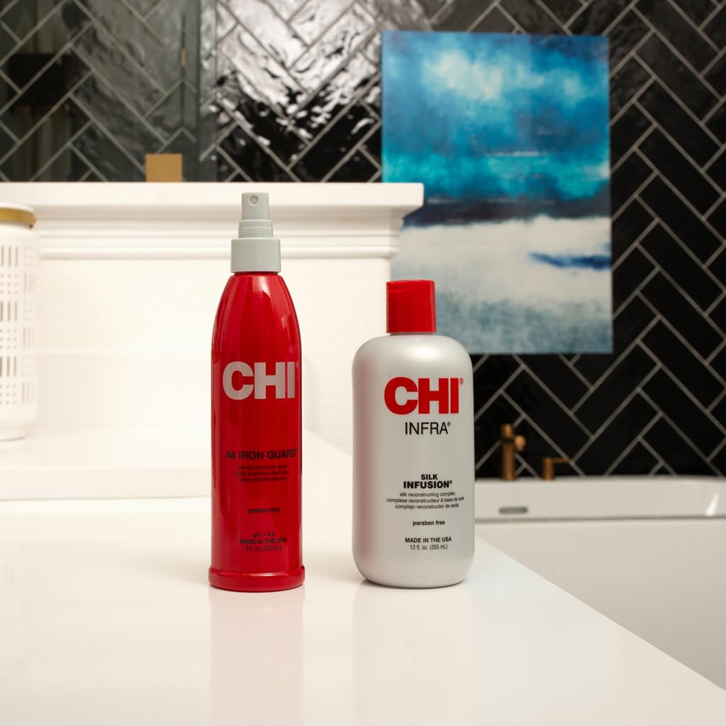 CHI Infra Silk Infusion - Leave-In Treatment for Strengthening & Protecting All Hair Types | Alcohol-Free, 12 Oz (Pack of 2)