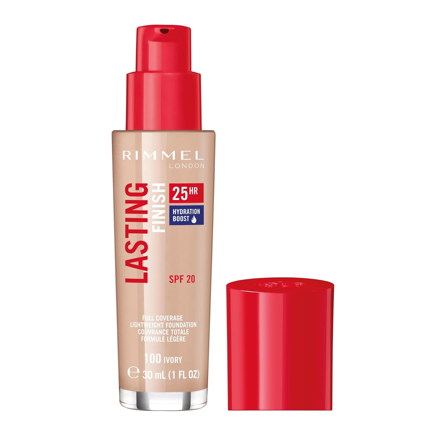 Rimmel London Lasting Finish 25HR - 200 Soft Beige - Foundation, 25-Hour Wear, Full Coverage, Waterproof, 1oz