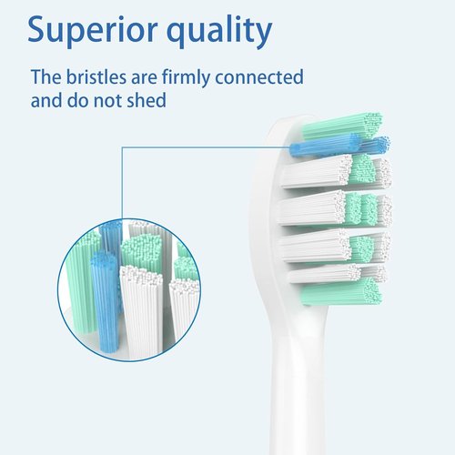 Philips Sonicare Toothbrush Replacement Heads - 12 Pack for Click-On Handles | White Color