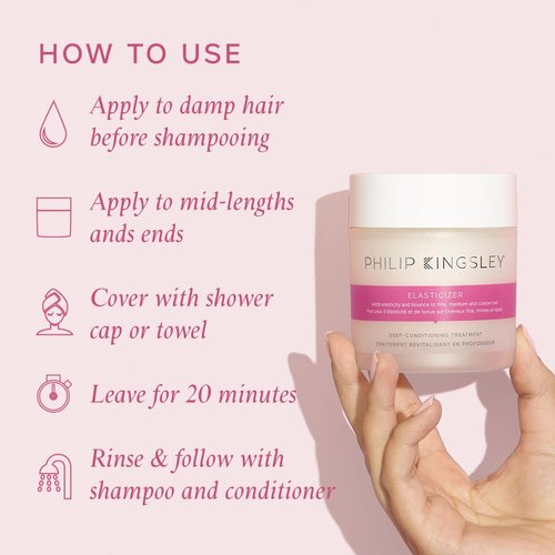 Philip Kingsley Elasticizer - Deep Conditioning Hair Mask Treatment for All Hair Types | Hydrates, Adds Shine & Reduces Breakage | 33.8oz