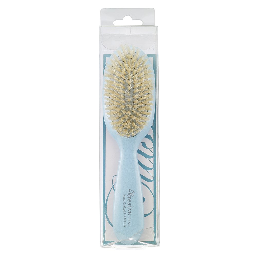 Creative Hair Tools | Classic Baby & Toddler Gentle Boar Bristle Hair Brush - Blue Color