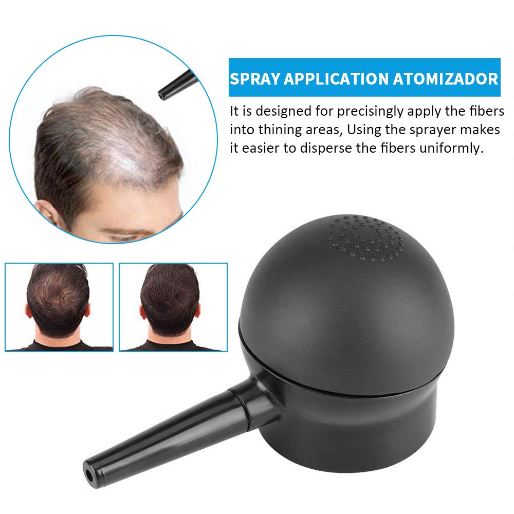 Hair Building Fibers with Spray, Hair Thickening Fibers for Thinning Hair & Bald Spots Thicker Fuller Hair in 15 Seconds Suitbable for Man and Woman 0.97Oz(Dark Brown)