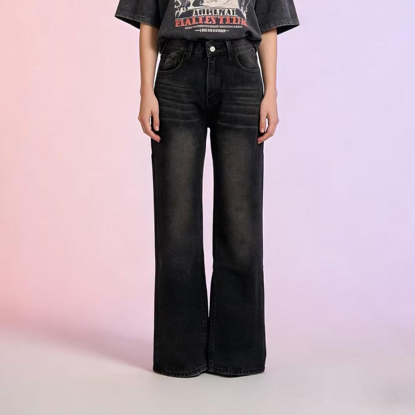 Skiennix Wide Leg Jeans - High Waisted Vintage Denim Pants for Women | Casual & Trendy Summer Fit