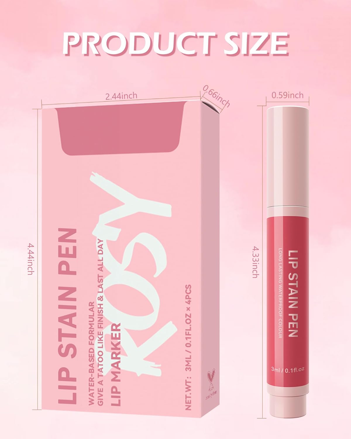 Skiennix Lip Stain Liner Pen Set | 4 Pcs Hydrating Lip Liner Kit with Long-Lasting Waterproof Matte Finish