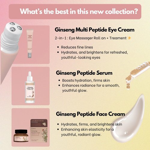 Glamfox Ginseng Multi Peptide Eye Cream with Massage Roller, 30ml