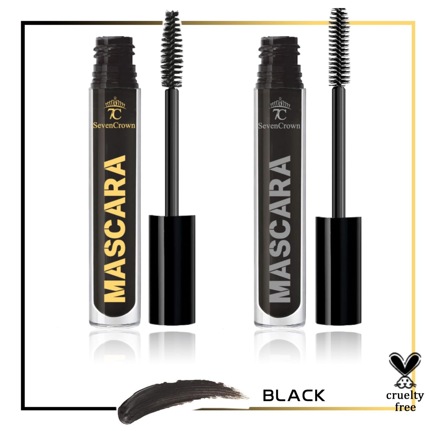 Skiennix Black Waterproof Mascara - Dramatic Volume & Vegan Formula for False Lash Effect