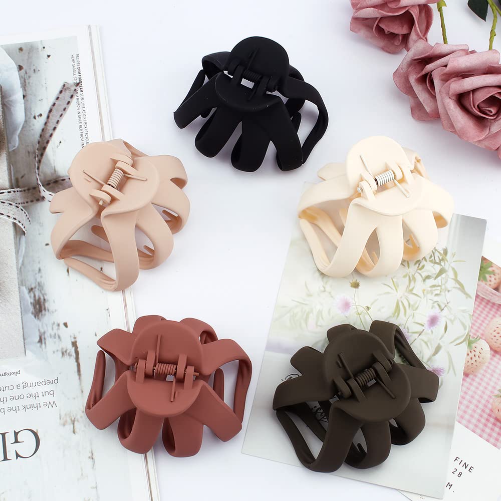 Hair Clips Claw Clips for Thick Hair 5Pcs Large Hair Clips 3.15'' Big Octopus Hair Clip Long Thick Medium Hair Neutral Jumbo Jaw Clips Hair Accessories for Women Girls