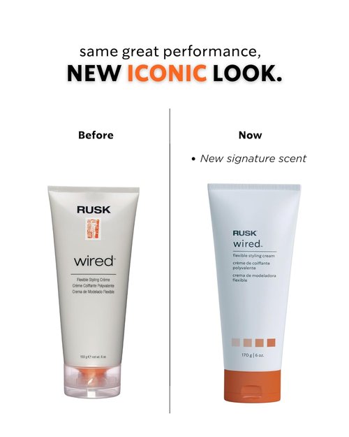 RUSK Wired Flexible Styling Cream - Frizz Control & Textured Definition Hair Cream (6 oz)