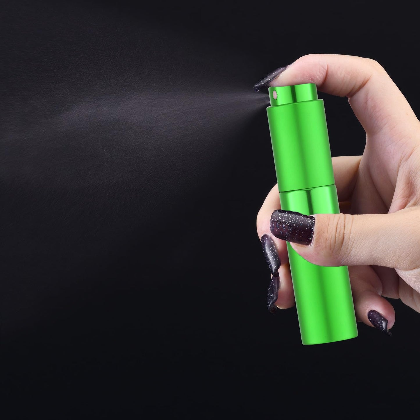 Tekson 8ml Travel Perfume Atomizer Refillable, Mini Cologne Spray Bottle Empty, Small Aftershave Portable Sprayer for Liquid Dispenser (Green&Orange)