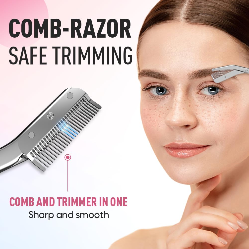 Eyebrow Comb Trimmer-Scissors, 2025 New Eyebrow Scissors with Comb Brow and Brush, Eyebrow Trimmer for Men and Women Trimmer Scissors for Precise Eyebrow Shaping (A-1Pcs)