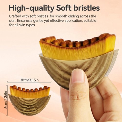 Lymphatic Contour Face Brush, Lymphatic Drainage Brush, Soft Bristle Contour Massager for Jawline Shaping and Double Chin, Ergonomic Design Fits Facial Skin Precisely