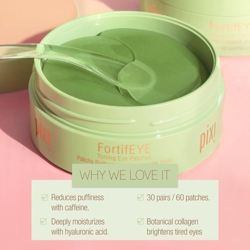 Pixi FortifEYE Firming Hydrogel Eye Patches - Vegan Collagen for Puffy Eyes & Fine Lines | 30 Pairs