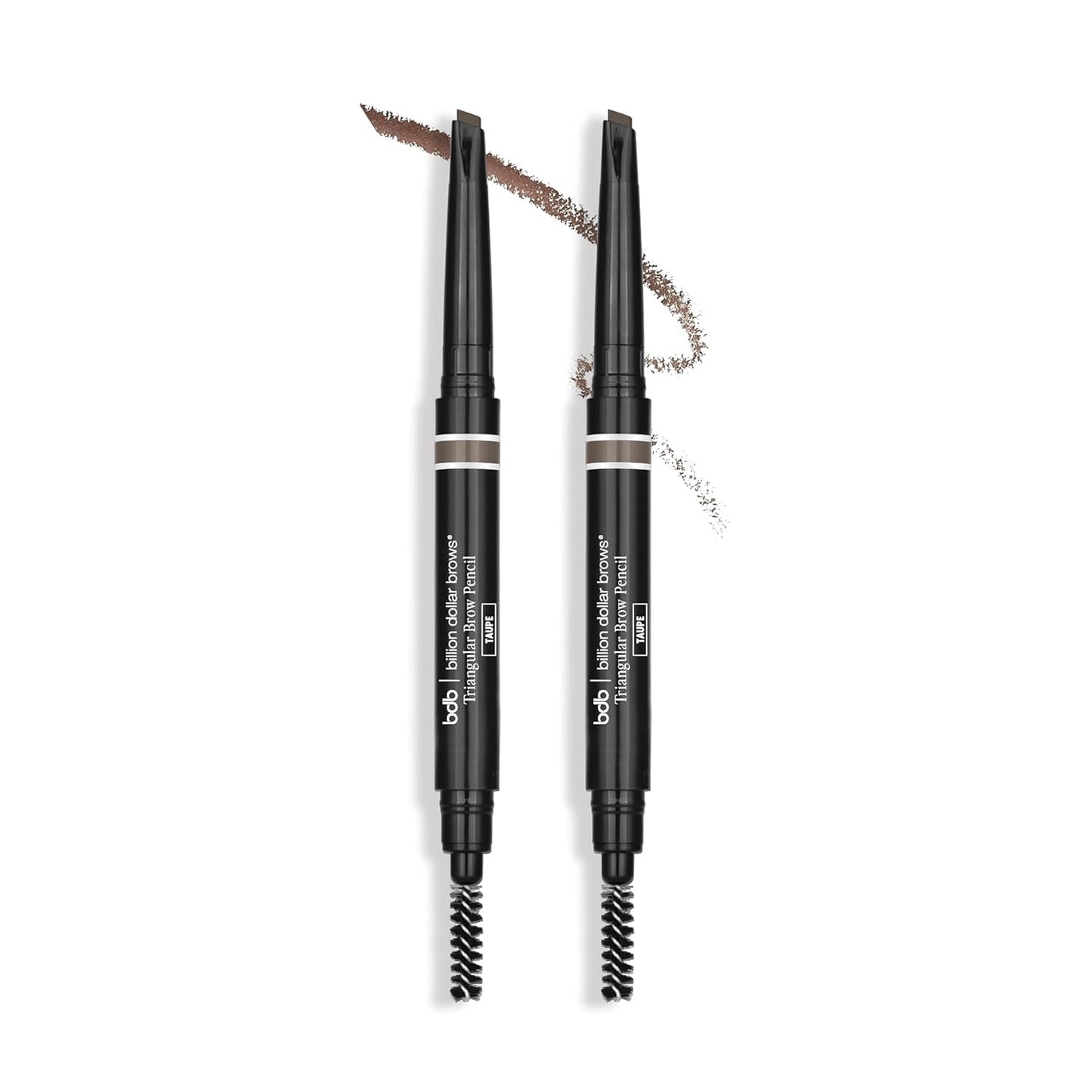 BDB Triple Threat Triangular Eyebrow Pencil - Precision Tip & Waterproof Formula, 2-Pack | Taupe