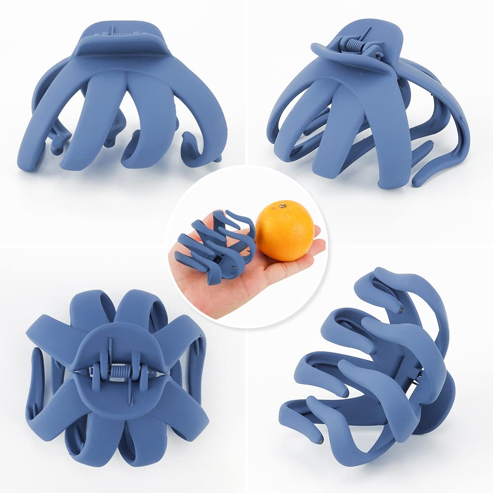 Hair Clips Claw Clips for Thick Hair 5Pcs Large Hair Clips 3.15'' Big Octopus Hair Clip Long Thick Medium Hair Neutral Jumbo Jaw Clips Hair Accessories for Women Girls