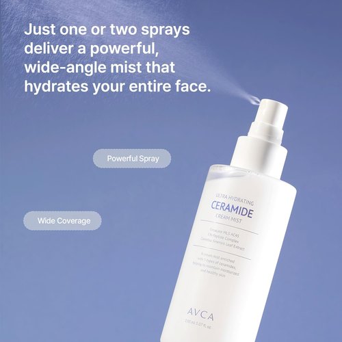 AVCA Ultra Hydrating Ceramide Cream Mist - Milky Face Mist with 5 Ceramides for Deep Moisture & Dewy Glow (5.07 fl oz)