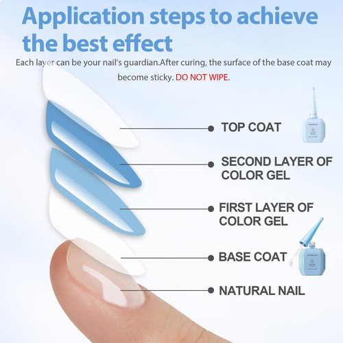 AZUREBEAUTY Gel Top Coat - No Wipe High Gloss Finish | 18ml Clear Long-Lasting Nail Polish for UV LED Manicure