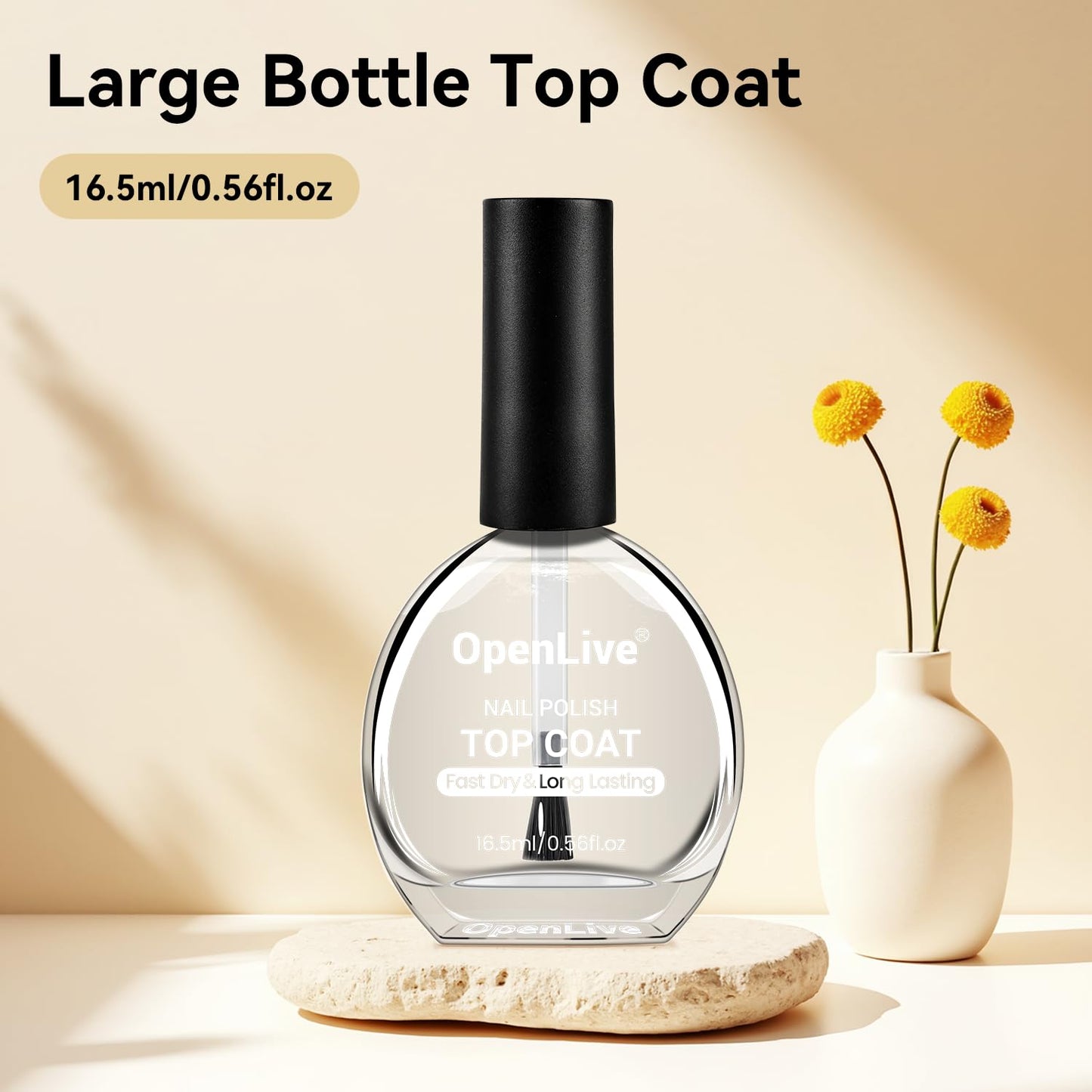 Skiennix Top Coat Clear Nail Polish - Quick Dry, High Shine, Long Lasting Gloss | 16.5ml