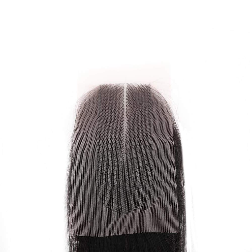 Brazilian 2x6 HD Lace Closure Human Hair Transparent Lace Closure with Baby Hair Straight 100% Human Hair Kim k Middle Part Closure Natural Black Color(Straight, 16inch)