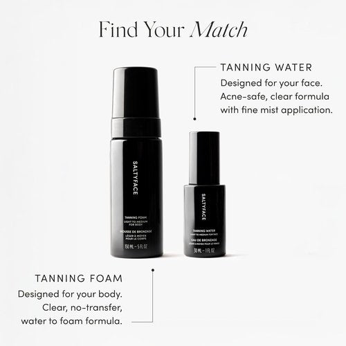 SALTYFACE Tanning Water - Light to Medium Self Tanner for Face & Neck - Oil-Free, Streak-Free, Vegan - 1 FL OZ (30 ML)