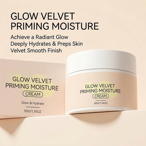 Glow Velvet Priming Moisture Cream - Hydrating Pore Blurring Makeup Primer for Smooth, Long-Lasting Finish (1 pc)