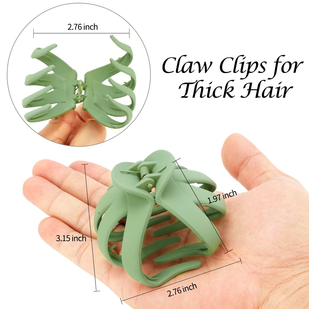 Hair Clips Claw Clips for Thick Hair 5Pcs Large Hair Clips 3.15'' Big Octopus Hair Clip Long Thick Medium Hair Neutral Jumbo Jaw Clips Hair Accessories for Women Girls
